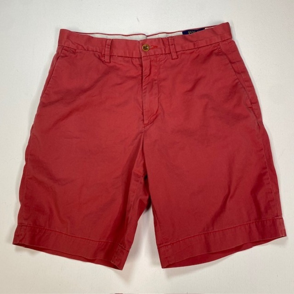 Polo Ralph Lauren Mens 29 Red Stretch Classic Fit Chino Shorts Cotton Twill 9"